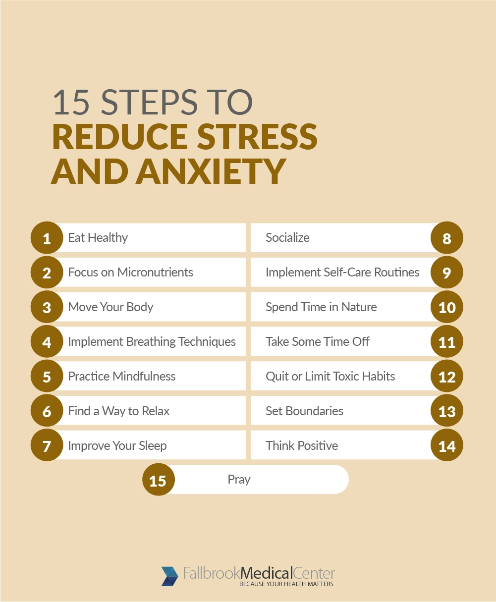 15 Steps to Reduce Stress and Anxiety