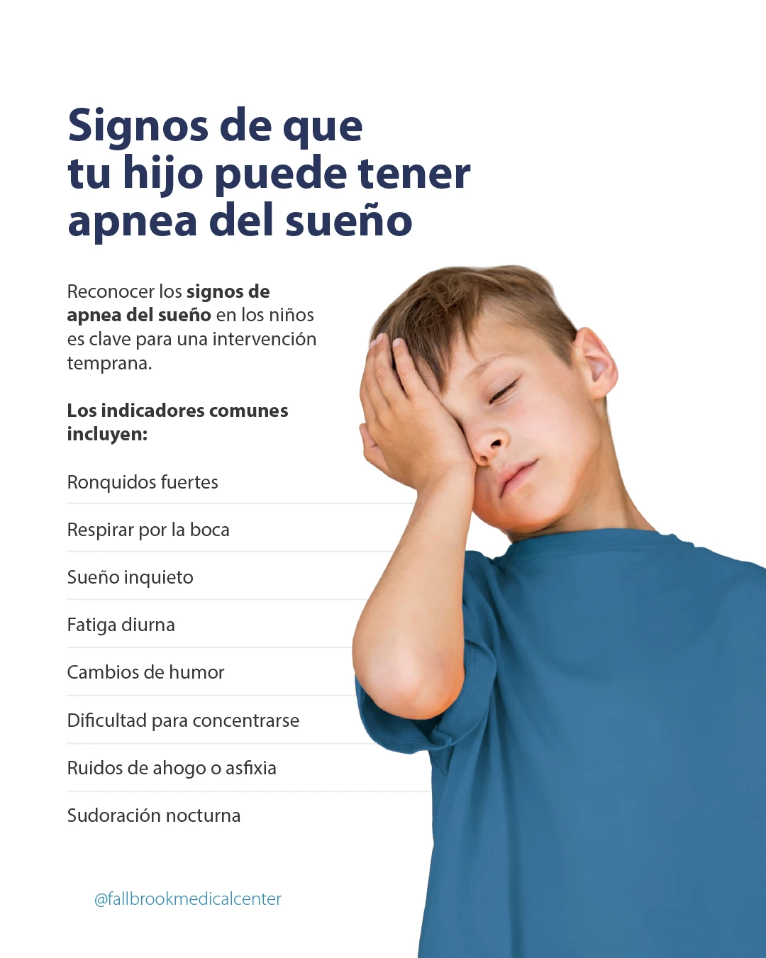 Infografia Signos de que tu hijo puede tener apnea del sueño